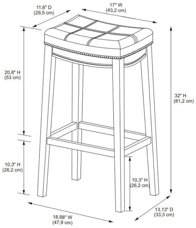 Linon Claridge Brown/Natural Bar Stool-2