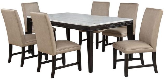 Coaster® Averill 7-Piece Tan/White Dining Table Set-0