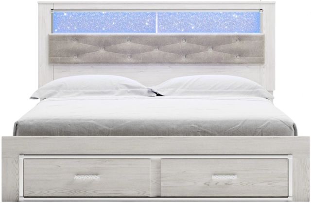 Signature Design by Ashley® Altyra White King Upholstered Bookcase Storage Bed-1