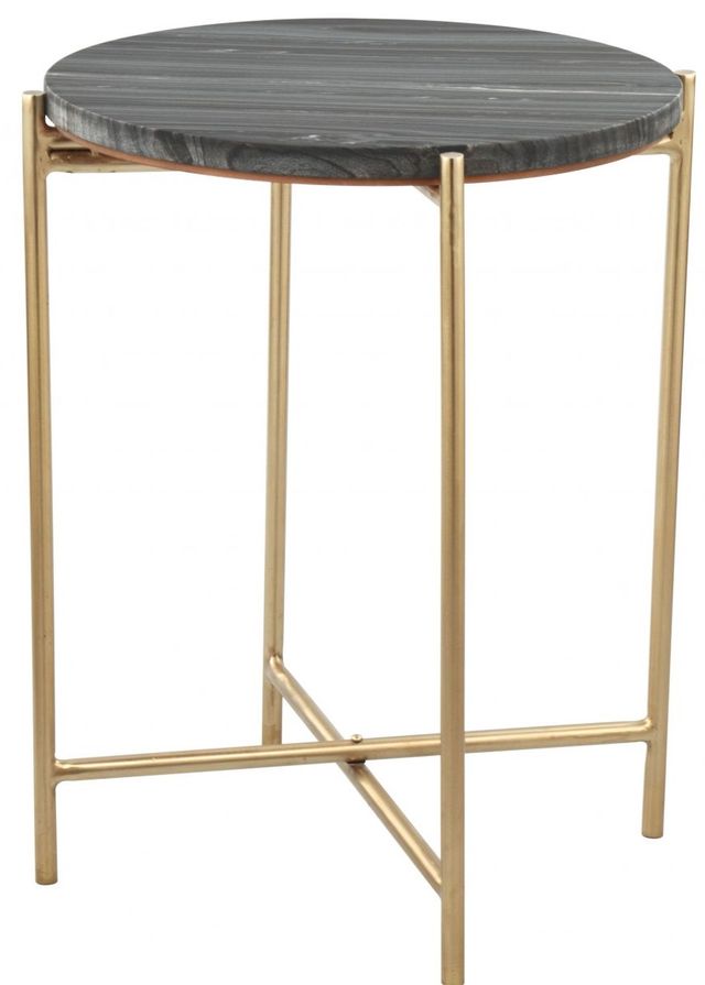 Zuo® Modern David Gray Side Table with Gold Steel Base-1