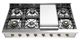 Ilve® Nostalgie II 48'' Stainless Steel Natural Gas Built-In Gas Rangetop with Brass Trim-0