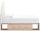 Signature Design by Ashley® Shapella Tan/White Youth Full 4-Drawer Upholstered Storage Panel Bed-3
