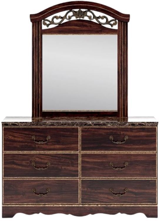 Signature Design by Ashley® Glosmount Glossy Reddish Brown Dresser and Mirror-0