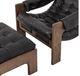 Four Hands Halston Heirloom Black/Terra Brown Chair and Ottoman Set-4