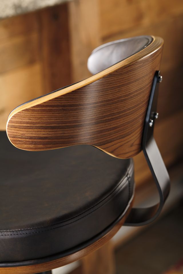 Signature Design by Ashley® Bellatier Black Upholstered Swivel Bar Stool-1