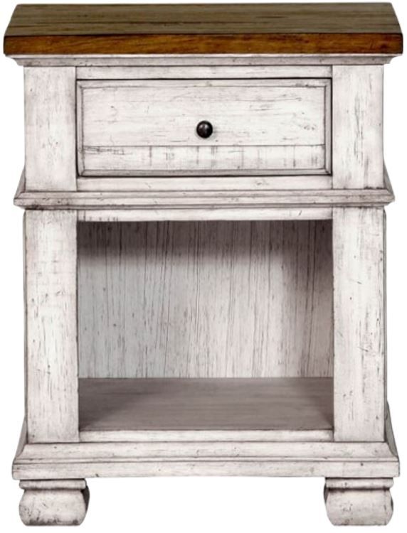 Napa Furniture Design Belmont White 1-Drawer Nightstand-0