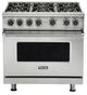 Viking® 5 Series 36” Ivy Liquid Propane Pro Style Gas Range with Griddle-1
