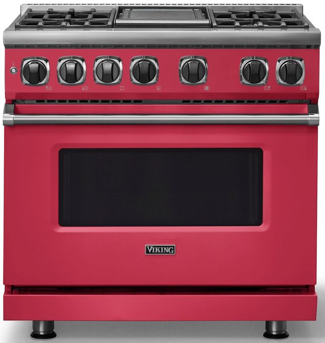 Viking® 7 Series 36" Valentine Pro Style Dual Fuel Range with Griddle-0