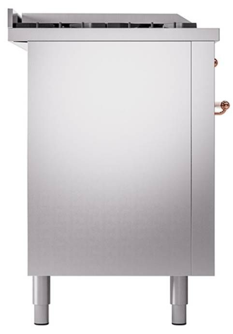 Ilve® Nostalgie II Noblesse 60'' Stainless Steel Pro Style Dual Fuel Range with Copper Trim-2