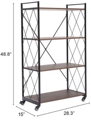 Zuo® Modern Romania Black/Walnut Shelf-3