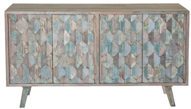 Home Trends & Design Ibiza Vintage Teal Sideboard-1