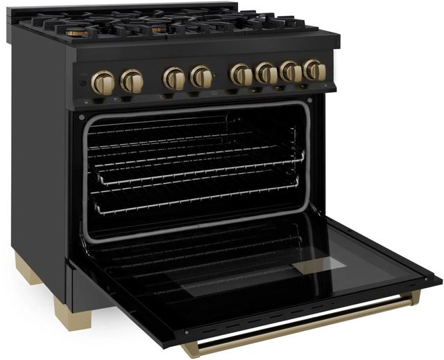 ZLINE Autograph Edition 36" Black Stainless Steel Pro-Style Dual Fuel Natural Gas Range-1