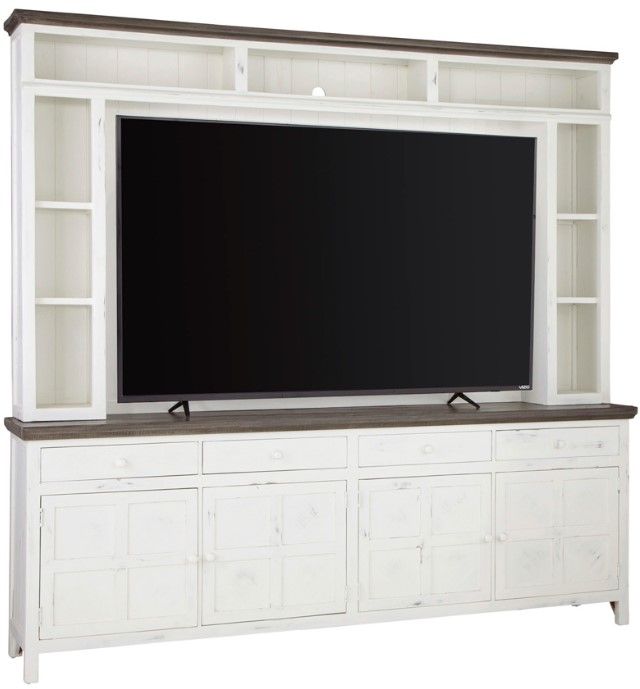 aspenhome® Mesa Antique White 96" Console and Hutch-1