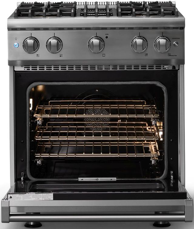 Viking® 5 Series 30" Stainless Steel Pro Style Gas (NG) Range with Polished Chrome Trim-1