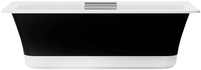 KOHLER® Volute® Black Rectangular 63" x 28.38" Freestanding Bath with White Base-1