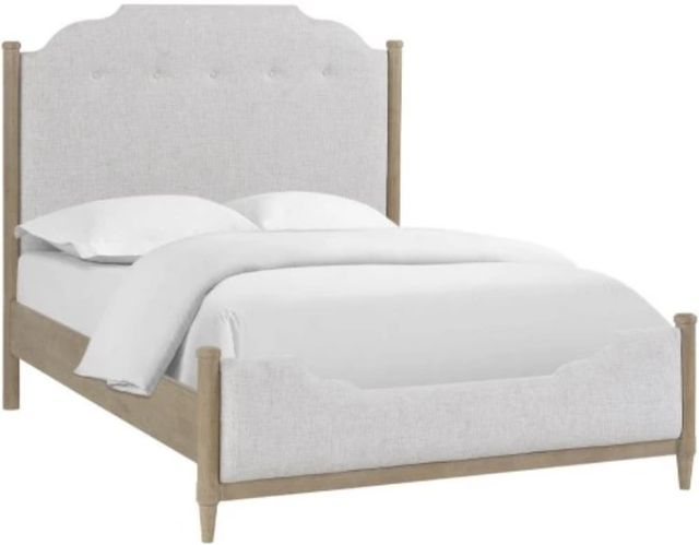 Bernards Citrus Heights White Upholstered King Panel Bed-0