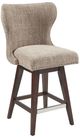 Olliix by Madison Park Camel/Brown Hancock High Wing Back Button Tufted Upholstered 32" Swivel Bar Stool-0