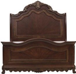 Mazin Furniture Deryn Park Cherry Queen Sleigh Bed-0