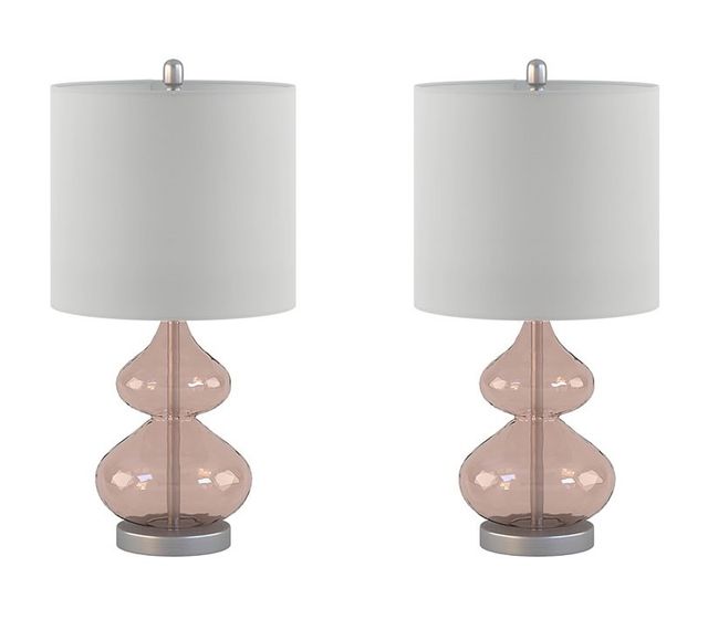 Olliix by 510 Design Ellipse 2 Pink Table Lamp Set-0