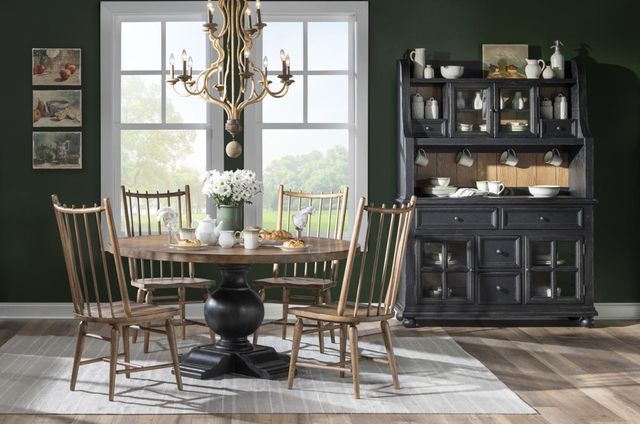Legacy Classic Vintage Market Barnwood Oak Spindle Back Side Chair-2