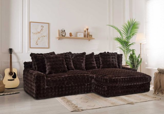Franklin™ Angel 2-Piece Marshmallow Chocolate Sectional with Chaise-1