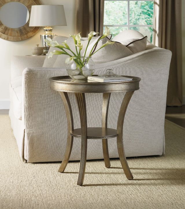 Hooker® Furniture Sanctuary Mirrored Top Accent Table with Visage Base-1