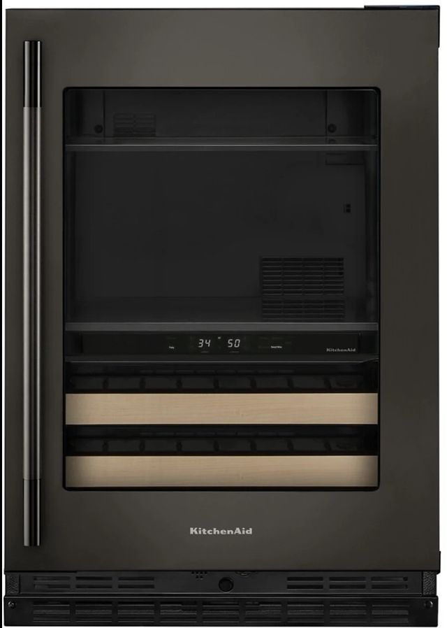 KitchenAid® 24" 4.8 Cu. Ft. Black Ore Undercounter Beverage Center-0