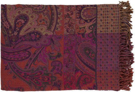 Surya Tenali Eggplant 55"x80" Throw Blanket-0