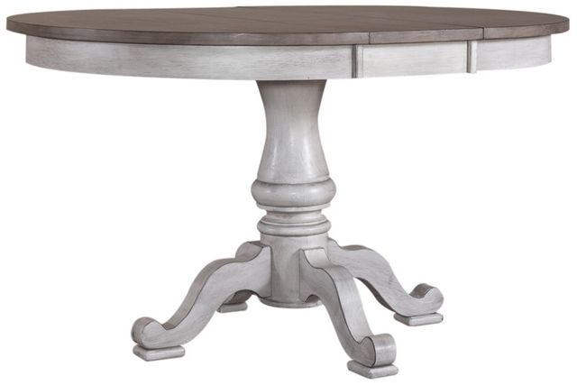 Liberty Furniture Ocean Isle Weathered Pine Dining Table with Antique White Base-0