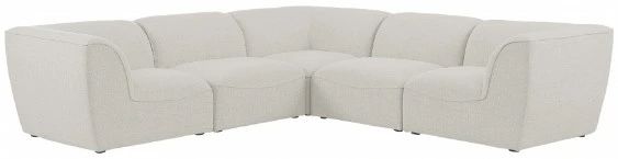 Meridian Furniture Miramar 5-Piece Cream Upholstered Modular Sectional-0