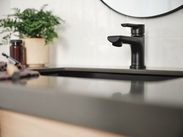 Peerless Flute™ Matte Black Single Top Handle Lavatory Faucet-3