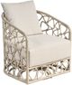 Universal Explore Home™ Pebble Caaden Cream/Shoal Fabric Outdoor Swivel Chair-0