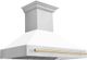 ZLINE Autograph Edition 48" Stainless Steel Wall Mounted Range Hood with White Matte Shell and Polished Gold Handle-3