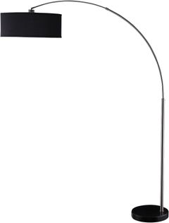 Coaster® Kawke Black/Chrome Drum Shade Floor Lamp