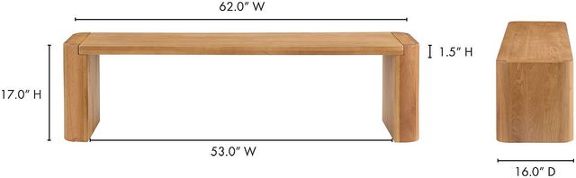 Moe's Home Collection Post Natural Small Dining Bench-2