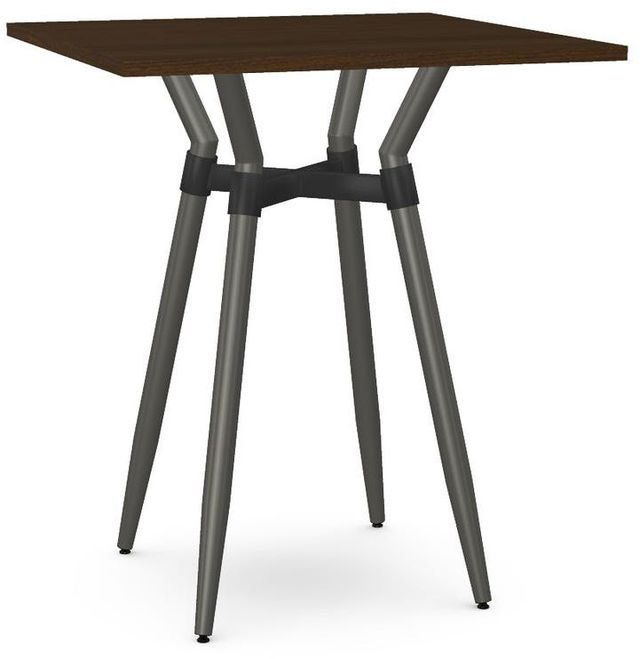 Amisco Customizable Link Walnut Veneer 42" Square Bar Table-0