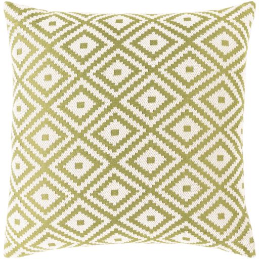 Surya Kanga Dark Green 18"x18" Toss Pillow with Polyester Insert-0