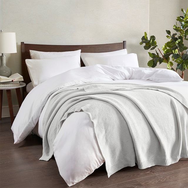 Olliix by INK+IVY Bree Knit Grey 50" x 60" Throw-3