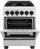 ZLINE Autograph Edition Legacy 24" Stainless Steel Pro Style Dual Fuel Range with Matte Black Accents-2