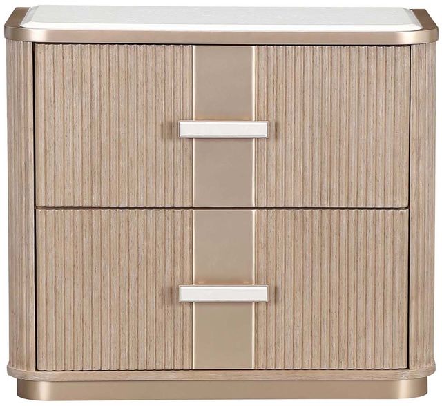 Michael Amini® West Kensington Sea Salt Caramel 2-Drawer Nightstand-1