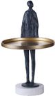 Stylecraft Black/Gold Round Plate Man Home Décor-0