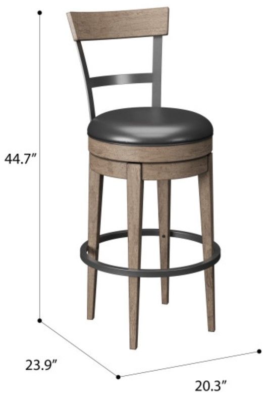 Emerald Home Benton Pecan Brown Swivel Bar Stool-2