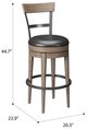 Emerald Home Benton Pecan Brown Swivel Bar Stool-2