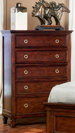 New Classic® Home Furnishings Tamarack 4-Piece Brown Cherry Queen Bedroom Set with Chest-3