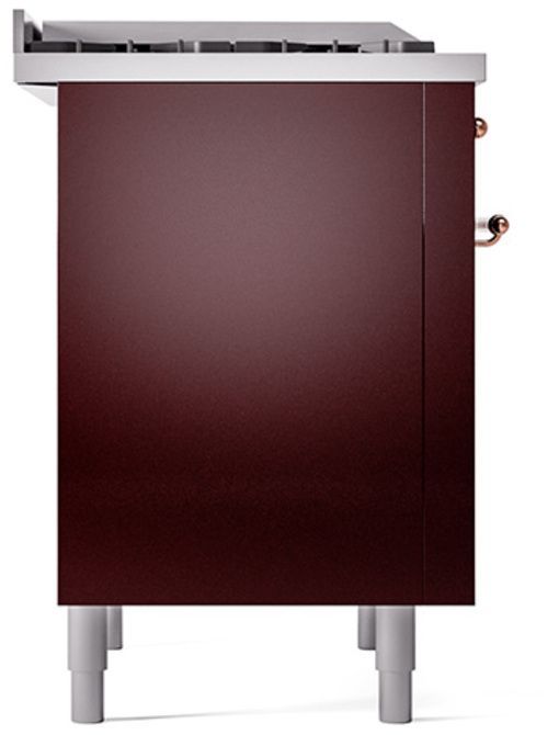 Ilve® Nostalgie II Series 36" Burgundy Pro Style Dual Fuel Range-3