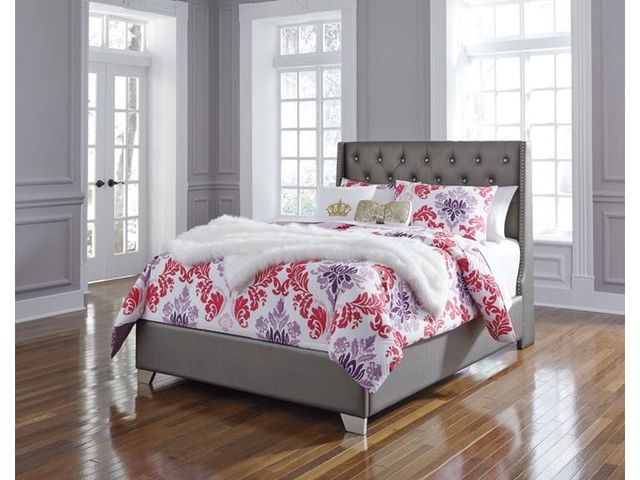 Signature Design by Ashley® Coralayne Gray Full Upholstered Panel Headboard-2