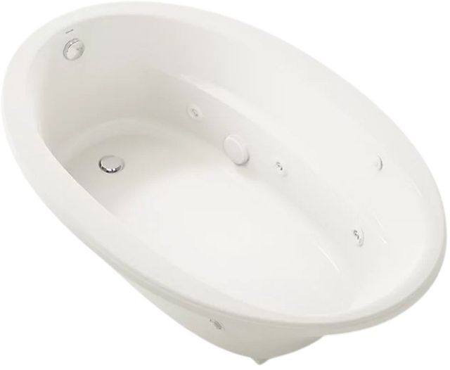 KOHLER® Sunward® Biscuit 66" x 42" Drop-in Whirlpool Bath with Bask® Heated Surface-0