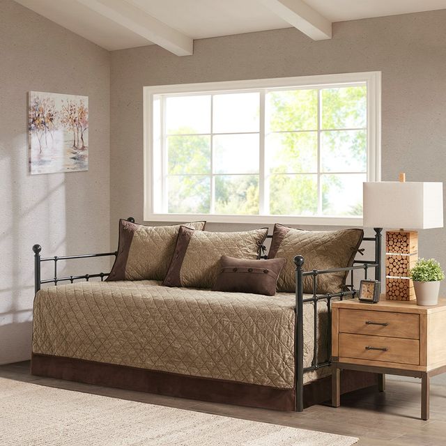 Olliix by Madison Park 6 Piece Brown Boone Reversible Daybed Cover Set-4