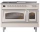 Ilve® Nostalgie II Noblesse 48'' Antique White Pro Style Dual Fuel Range with Chrome Trim-1