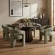 Crestview Collection Florence Green Upholstered Dining Arm Chair-1